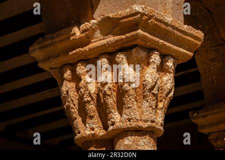 Iglesia de San Pedro Apóstol, Románico, siglo XII -declarada Monumento Histórico Artístico Nacional en 1935-, Caracena, Soria, comunidad autónoma de Castilla y León, Spain, Europe. Stock Photo