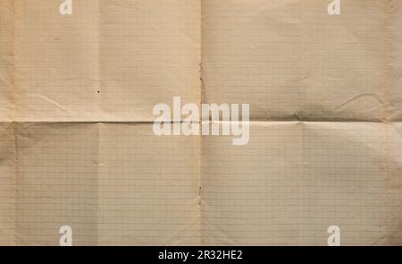 paper background - unfolded spread of vintage checkered paper from a mid-twentieth century notebook Stock Photo