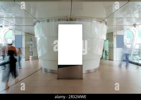 Blank billboard with copy space for your text message or content in elevated walkway. Stock Photo