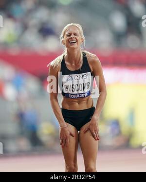 Camille Buscomb running the 5000m at the 2019 World Athletics Championships in Doha. Stock Photo