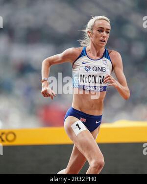 Eilish McColgan running the 5000m at the 2019 World Athletics Championships in Doha. Stock Photo