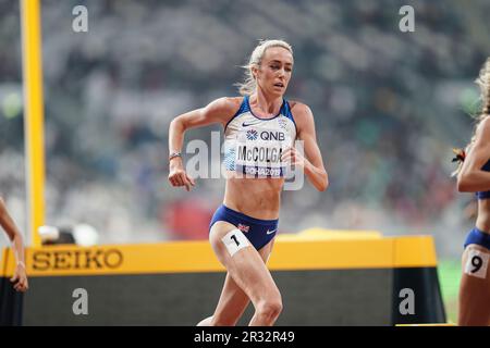 Eilish McColgan running the 5000m at the 2019 World Athletics Championships in Doha. Stock Photo