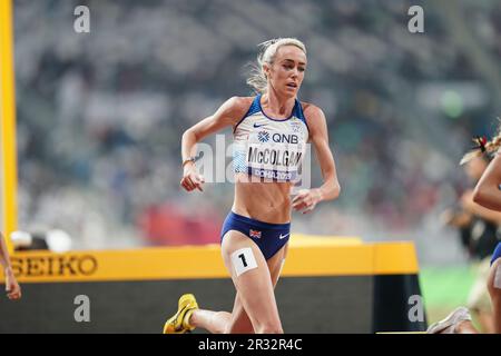 Eilish McColgan running the 5000m at the 2019 World Athletics Championships in Doha. Stock Photo