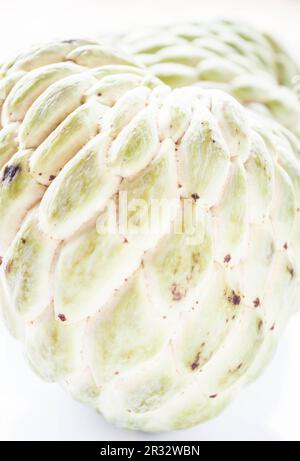 Close up green peel texture of custard apple Stock Photo