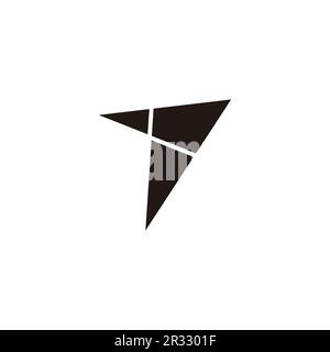 Number 1 arrow geometric symbol simple logo vector Stock Vector