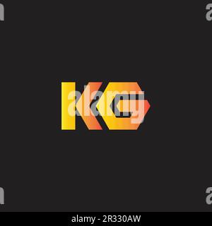 Letter KG hexagon, gold geometric symbol simple logo vector Stock Vector