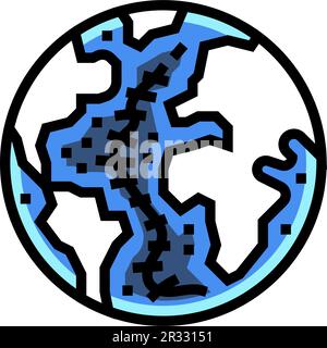 ocean floor mapped future technology color icon vector illustration Stock Vector