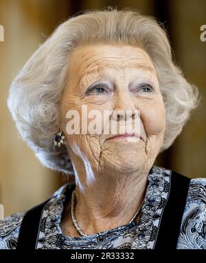 LEAD - Princess Beatrix during the presentation of the Jantje Beton Award in the Leiden town hall. The prize is awarded to the most play-friendly municipality in the Netherlands. ANP KOEN VAN WEEL netherlands out - belgium out Stock Photo