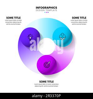 Infographic template with icons and 3 options or steps. Balls. Can be used for workflow layout, diagram, banner, webdesign. Vector illustration Stock Vector