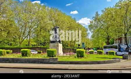 London St Johns Wood the Wellington Road A41 roundabout in Spring Stock Photo
