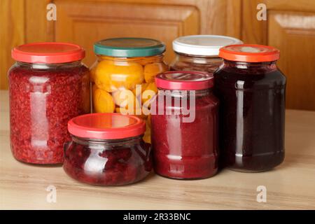 Various jams and compotes Stock Photo