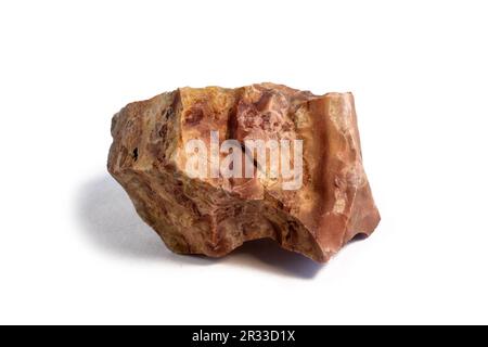 Pelitic Schist Rock isolated on White Background close up Stock Photo