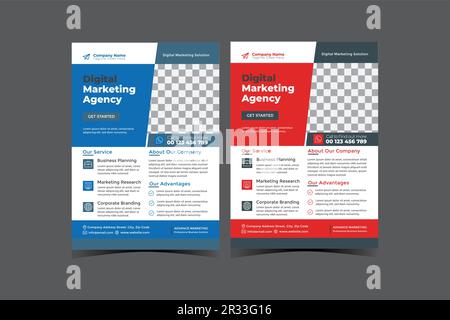 Digital Marketing Agency Business Flyer Stock Vector