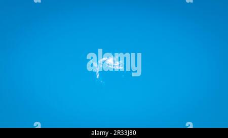 Small single Fluffy Clouds Blue Sky Single White Cloud Blue Stock Photo