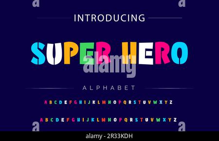 Funky colorful cartoon font type. Vector alphabet Stock Vector