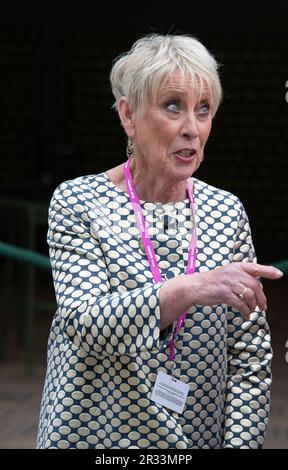 Chelsea, London, UK. 22nd May, 2023. Gardening expert and BBC Television Presenter Carol Klein at the RHS Chelsea Flower Show Press Day. Credit: Maureen McLean/Alamy Live News Stock Photo