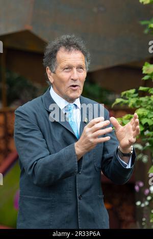 Chelsea, London, UK. 22nd May, 2023. BBC Gardener's World tv presenter, Monty Don, at the RHS Chelsea Flower Show Press Day. Credit: Maureen McLean/Alamy Live News Stock Photo