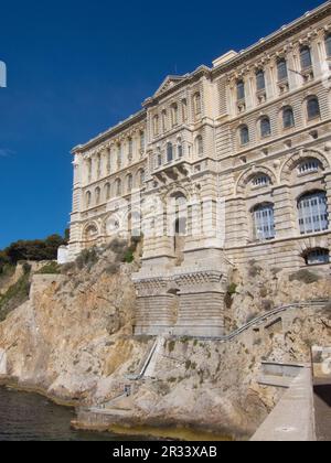 Monaco's Oceanographic Museum in Monaco City, on The Rock, above the Old Port. Stock Photo