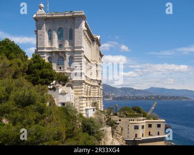 Monaco's Oceanographic Museum in Monaco City, on The Rock, above the Old Port. Stock Photo