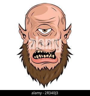 Cyclop. Vector illustration of a fantasy monster. Ancient greek myth creature with one eye Stock Vector