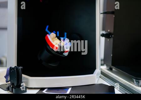 3D dental scanner for dental gypsum model scanning and measuring Stock Photo