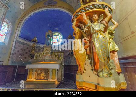 iglesia de Sainte-Marie-Madeleine, Rennes-le-Chateau, departamento del Aude, Languedoc-Roussillon, Francia, europa. Stock Photo