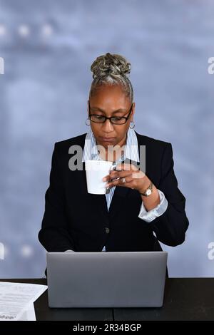 A business woman dressed in basic office attire. Stock Photo