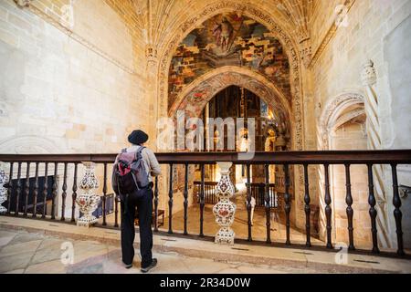 la Charola desde el coro alto, siglo XII, antiguo oratorio romanico de los templarios, inspirada en la iglesia del santo sepulcro,iglesia del convento de Cristo,año 1162, Tomar, distrito de Santarem, Medio Tejo, region centro, Portugal, europa. Stock Photo