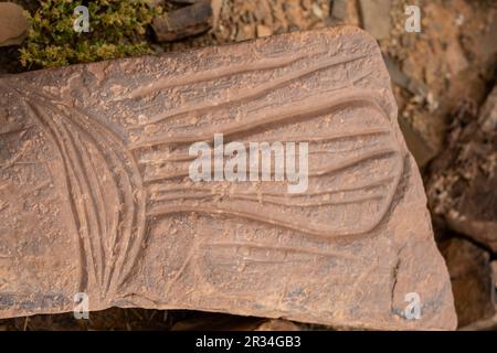 petroglyph, Aït Ouazik rock deposit, late Neolithic, Morocco, Africa. Stock Photo