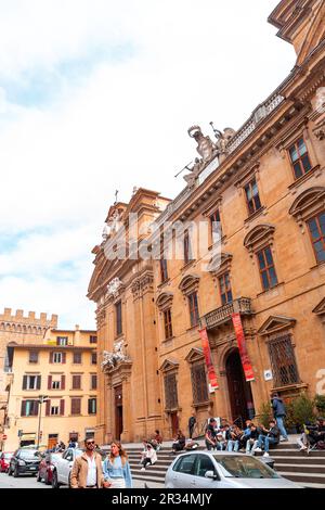 Florence, Italy - April 6, 2022: Piazza San Firenze is a square in the historic center of Florence, Tuscany, Italy. Stock Photo