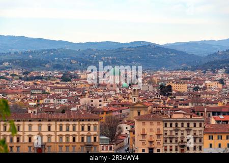 Florence, Italy - April 5, 2022: The Great Synagogue of Florence or Tempio Maggiore is one of the largest synagogues in South-central Europe, situated Stock Photo