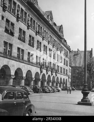The famous Nuremberg courthouse where the trial of Nazi war criminals was held in 1945. Stock Photo
