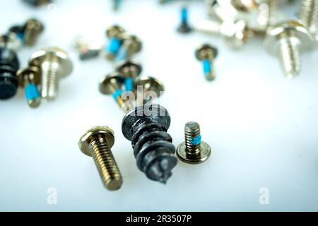 Abstract Shot Of Computer Screws On  Background Stock Photo