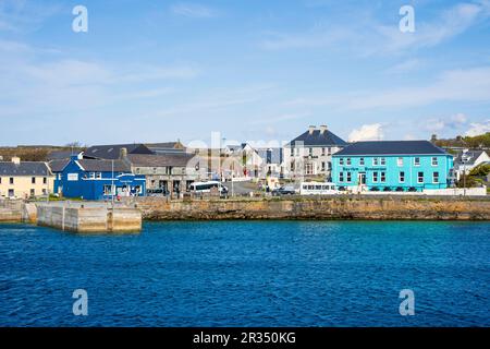 View of Cill Rónáin (Kilronan), main settlement on Inishmore, Aran Islands, off the coast of County Galway, Ireland Stock Photo