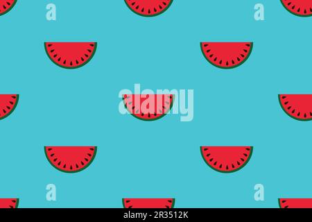 Seamless pattern with watermelon slices. Vector illustration. Summer watermelon background Stock Vector