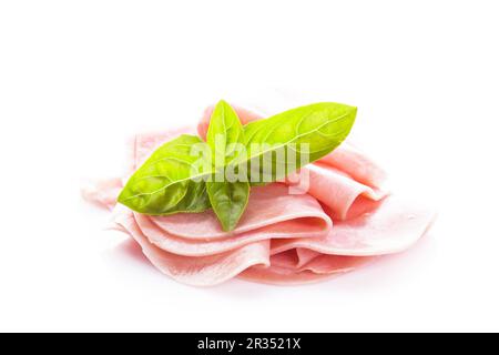 Ham slices isolated Stock Photo