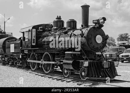 US Central of Georgia 4-4-0 steam locomotive on display outside a railroad museum Chattanooga Tennessee USA Stock Photo