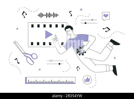 Video editing concept Stock Vector
