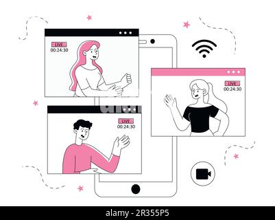 Online meeting concept Stock Vector