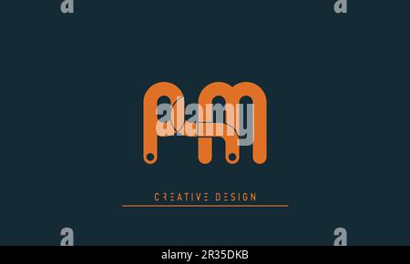 Alphabet letters Modern Creative logo PM , MP Stock Vector