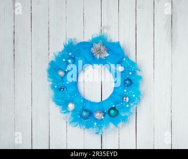Christmas guipure wreath Stock Photo