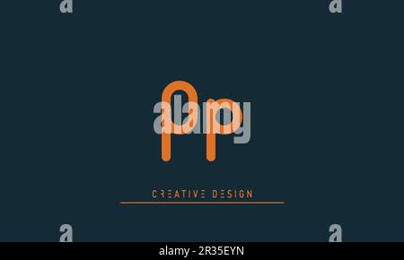 Alphabet letters Modern Creative logo PP Stock Vector