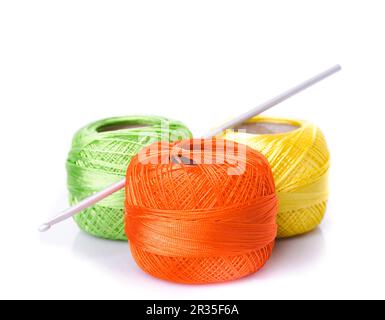 Crochet color threads Stock Photo