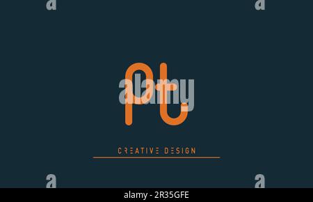 Alphabet letters Modern Creative logo PT , TP Stock Vector