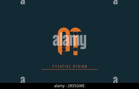 Alphabet letters Modern Creative logo PT , TP Stock Vector