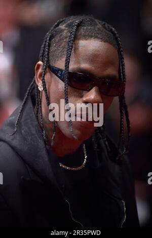 Cannes, France. 22nd May, 2023. CANNES, FRANCE - MAY 22: Travis Scott attend the 'The Idol' red carpet during the 76th annual Cannes film festival at Palais des Festivals on May 22, 2023 in Cannes, France. Credit: dpa/Alamy Live News Stock Photo