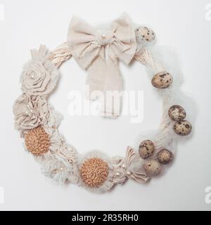 Easter wreath on the door Stock Photo