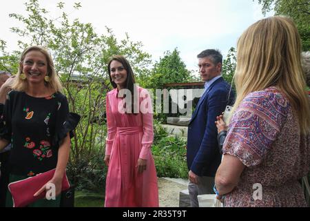 London, UK. 22nd May, 2023. Catherine, the Princess of Wales visits Chelsea Flower Show. Press day at the annual RHS Chelsea Flower Show, showcasing garden designs, products, floral displays and all things horticultural from May 23-27. Credit: Imageplotter/Alamy Live News Stock Photo
