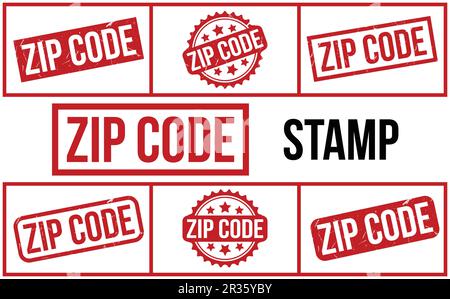 Zip Code rubber grunge stamp set vector Stock Vector