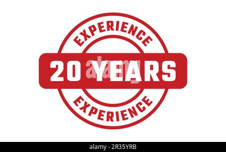 20 Years Experience Rubber Stamp Stock Vector